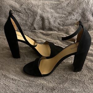 Suede black heels